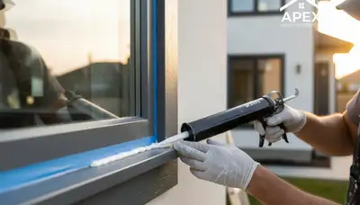 Professional caulking and sealing on Lynchburg VA home exterior for weatherproof protection