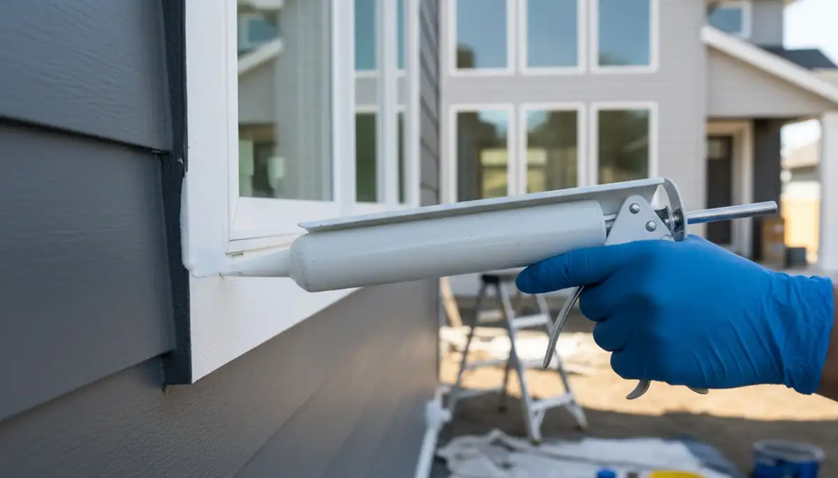 Professional caulking and sealing on Lynchburg VA home exterior to prevent moisture and improve energy efficiency