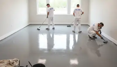 Professional epoxy floor coating in Lynchburg, VA garage by local house-painting experts