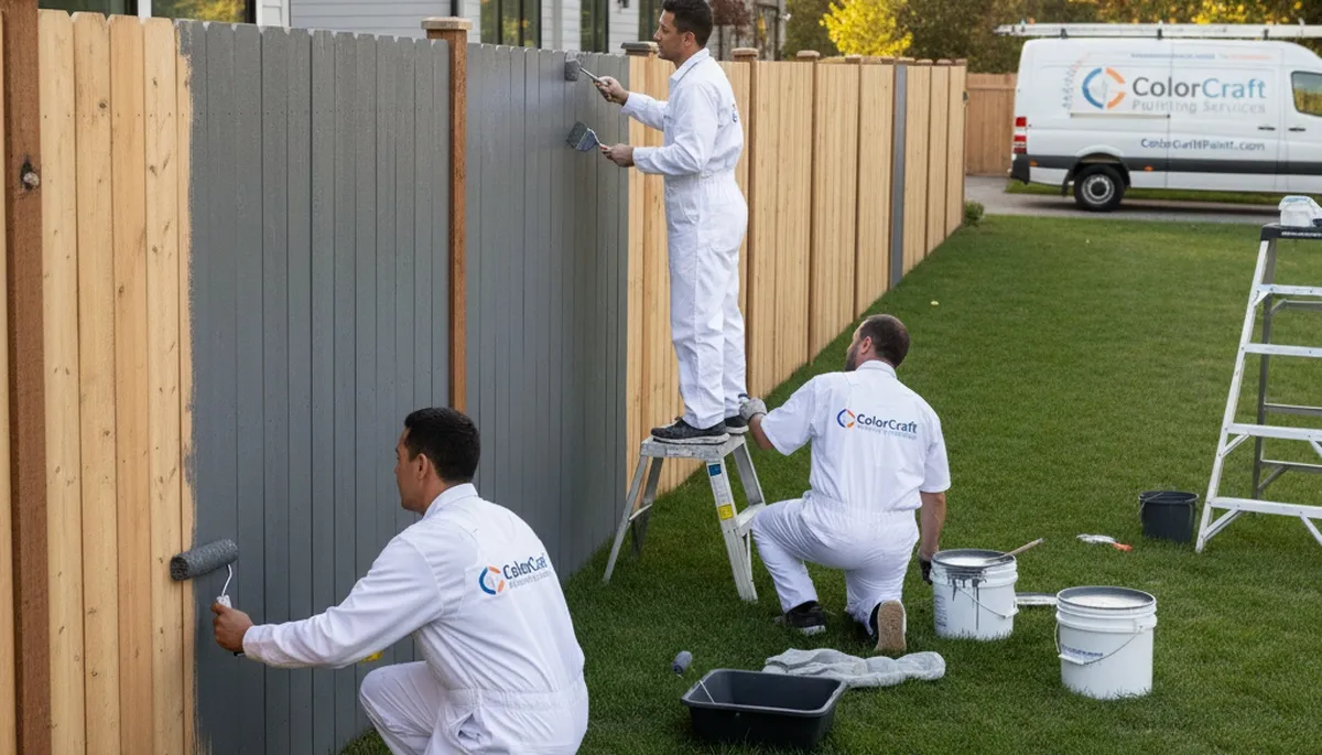 Professional fence painting in Lynchburg VA with durable, weather-resistant wood finish