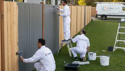 Professional fence painting in Lynchburg VA with durable, weather-resistant wood finish