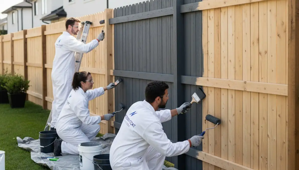 Professional fence painting in Lynchburg, VA with durable, weather-resistant wood finishes