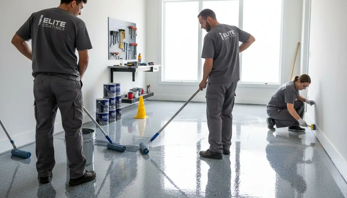 Epoxy garage floor coating applied by professional painters in Lynchburg, VA for a durable finish