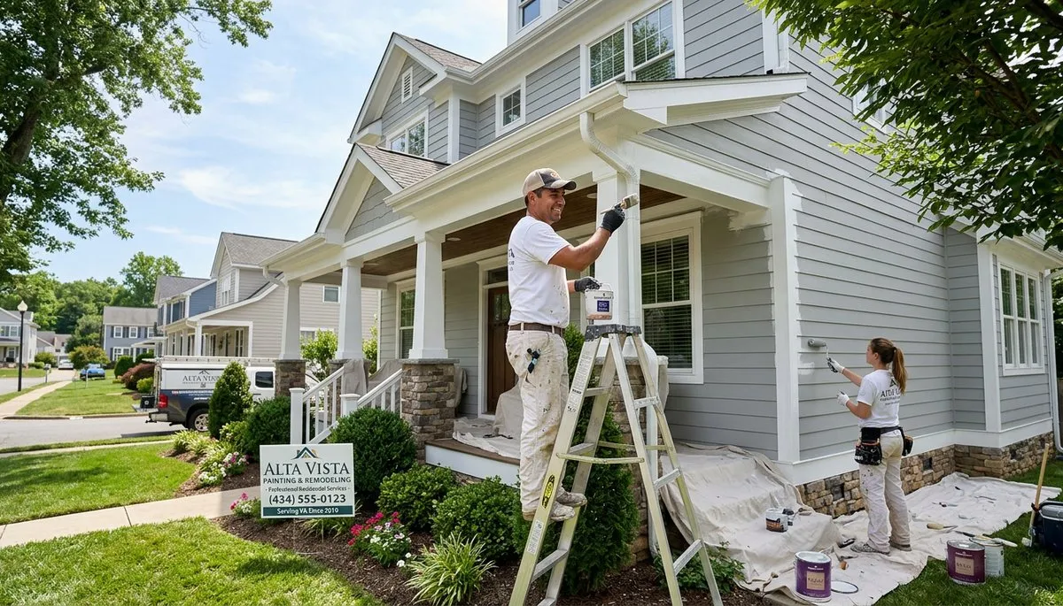 Professional house painting service in Lynchburg VA restoring home exterior with expert painters
