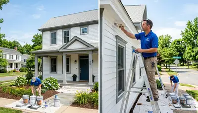 Professional house painters enhancing home exterior in Lynchburg, VA
