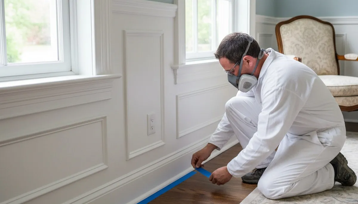 Professional interior trim painting with crisp edges in Lynchburg, VA historic home interior