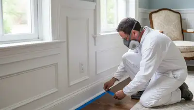Professional interior trim painting with crisp edges in Lynchburg, VA historic home interior