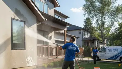 Professional pressure cleaning restoring home siding and driveway in Lynchburg, VA