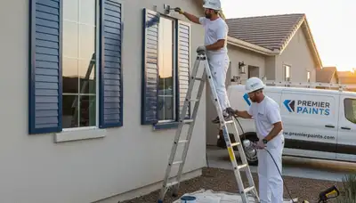 Professional shutter painting on a Lynchburg VA home exterior by expert house painters