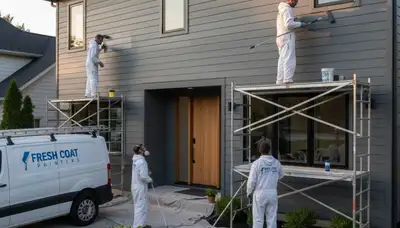 Professional siding painting on Lynchburg VA home by expert exterior house painters