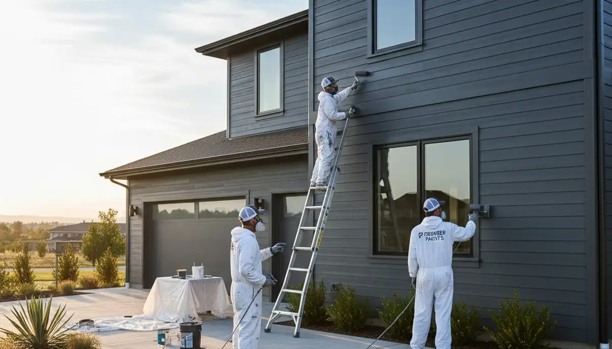 Professional siding painting on Lynchburg VA home by expert exterior house painters