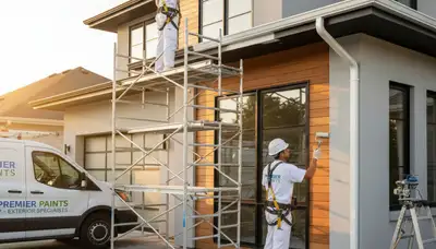 Professional trim and fascia painting on a Lynchburg VA home by expert house painters