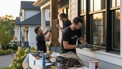 Professional wood rot repair and exterior painting on Lynchburg VA home by expert restoration team