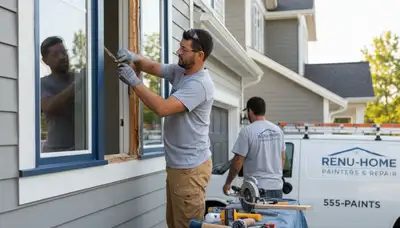 Professional wood rot repair on Lynchburg VA home exterior by expert house painters